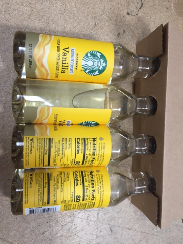 Photo 2 of **NO REFUNDS/RETURNS*- BB:05/26/2022**-Starbucks Naturally Flavored Coffee Syrup, Vanilla, 12.17 FL OZ Bottles (Pack of 4 Bottles)
