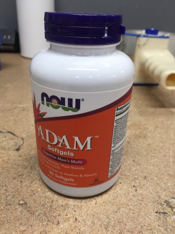 Photo 2 of **BB:03/2024**- NOW Supplements, ADAM™ Men's Multivitamin with Saw Palmetto, Plant Sterols, Lycopene & CoQ10, 90 Softgels
