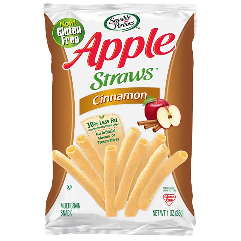 Photo 1 of **EXPIRES JUNE 2022** Sensible Portions Apple Straws, Cinnamon, Snack Size, 1 Oz (Pack of 8)
