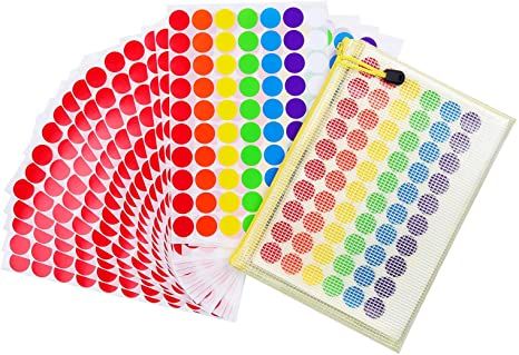 Photo 1 of ** SETS OF 3**
4900 PCS 3/4" Round Coding Labels, Circle Dot Stickers, 7 Colors, with File Pocket
