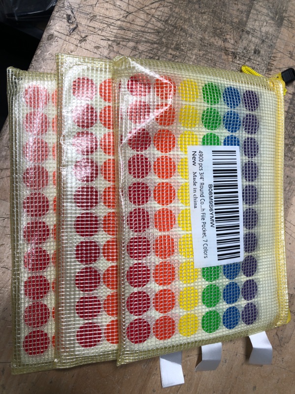 Photo 2 of ** SETS OF 3**
4900 PCS 3/4" Round Coding Labels, Circle Dot Stickers, 7 Colors, with File Pocket
