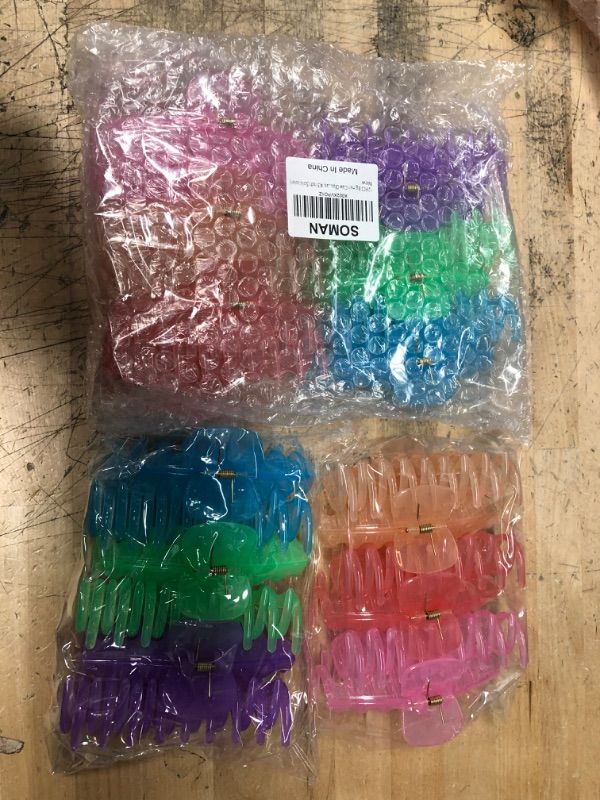 Photo 2 of ** SETS OF 2**
12 Pcs Hair Claw Clips For Women - Large Claw Clips Colorful 4.3 Inch Large Hair Clips?For Women Thick Thin Long Hair