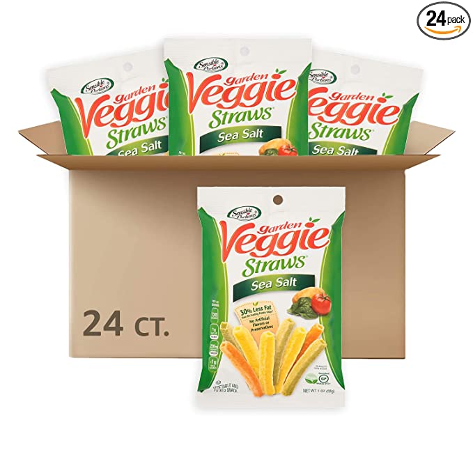 Photo 1 of ** 21 MAY 2022   ***   *** NON-REFUNDABLE***   ** SOLD AS IS  ***
Sensible Portions Garden Veggie Straws, Sea Salt, Snack Size, 1 Oz (Pack of 24)
