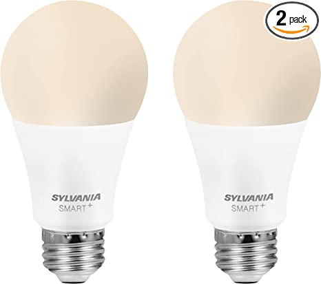 Photo 1 of ** SEST OF 2**
SYLVANIA Bluetooth Mesh LED Smart Light Bulb, One Touch Set Up, A19 60W Equivalent, E26, Soft White, Works with Alexa Only - 2 PK (75761)
