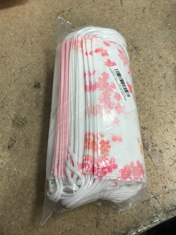 Photo 2 of 50 Pack Flower Disposable Face Masks for Women, 3 Ply Floral Disposable Face Masks With Design for Adults Colorful
