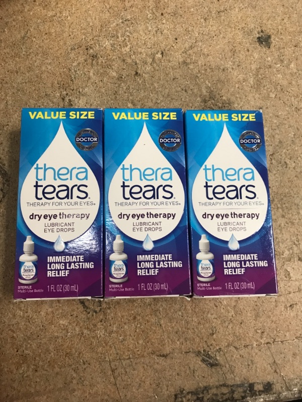 Photo 2 of *EXPIRES Aug 2023, NON REFUNDABLE* 
Thera Tears Thera Tears Lubricant Eye Drops, 1 oz (Pack of 3)
