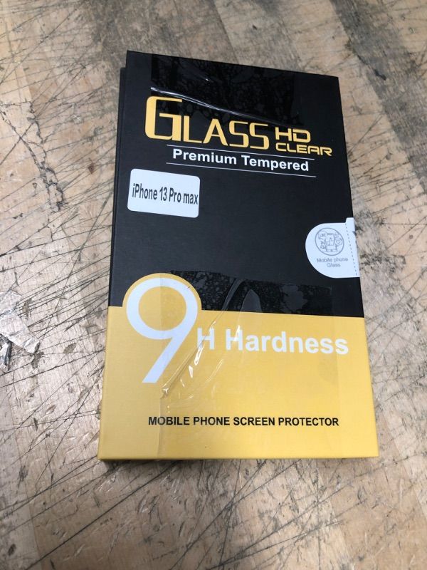 Photo 2 of ** SETS OF 2**
[3 Pack] Glass Screen Protector for iPhone 13 Pro Max 5G, [Bubble-Free] [Anti-Scratch] [9H Hardness] [HD Clear] Premium Tempered Glass Film for iPhone 13 Pro Max 5G 6.7''