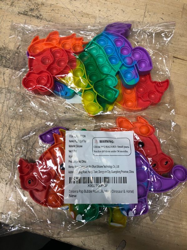 Photo 1 of ** SETS OF 2**
2 Pack Big Size Pop Fidget Toys - Jumbo Push Pop Bubble Popping Autism Sensory Toy Giant Fidget Poppers Stress Relief Poppet Its Easter Gifts Boys Girls Adults (9 Inch Large Rainbow Dinosaur&Horse)