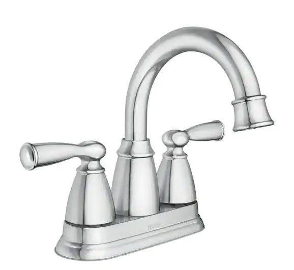 Photo 1 of Banbury 4 in. Centerset 2-Handle Bathroom Faucet in Chrome
3-hole installation with 4 in. centerset mount