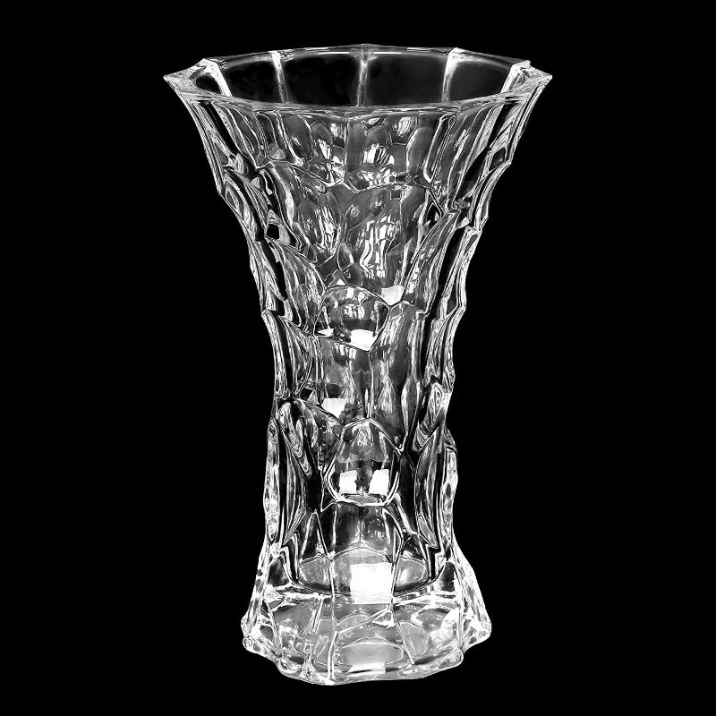 Photo 1 of 

Roll over image to zoom in



NC Flower Vase, 11" H x 6.8" W, Ice Cubes Shape Thickened Crystal Glass vase for Home Decor, Wedding or Gift, 1 Piece