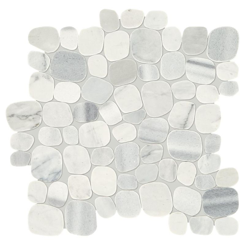 Photo 1 of 3CT  Daltile Stone Decor Shadow 12 in. X 12 in. X 10 Mm Marble Pebble Mosaic Floor and Wall Tile (0.95 Sq. Ft./ Each)
