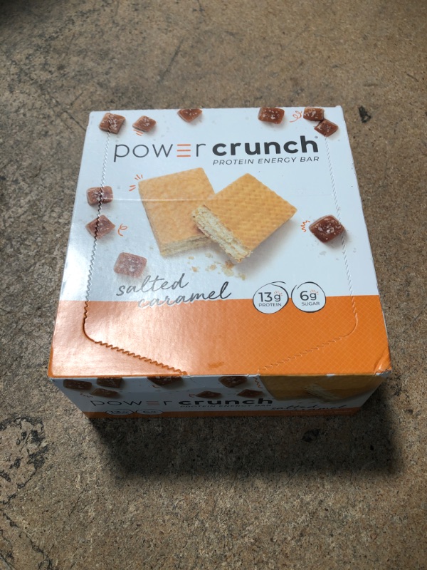 Photo 2 of ** EXP: 17 MAR 2023 **  ** NON-REFUNDABLE**  ** SOLD AS IS** Power Crunch Whey Protein Bars, High Protein Snacks with Delicious Taste, Salted Caramel, 1.4 Ounce (12 Count)
