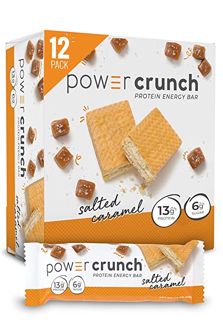 Photo 1 of ** EXP: 17 MAR 2023 **  ** NON-REFUNDABLE**  ** SOLD AS IS** Power Crunch Whey Protein Bars, High Protein Snacks with Delicious Taste, Salted Caramel, 1.4 Ounce (12 Count)
