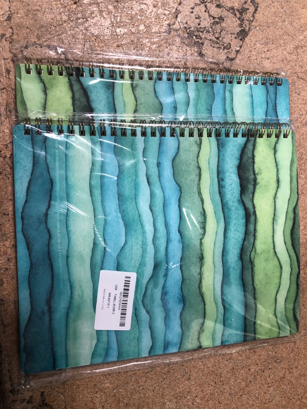 Photo 2 of ** SETS OF 2**
Planner 2022-Weekly & Monthly with Tabs, 8" x 10", Contacts + Calendar + Holidays + Thick Paper + Twin-Wire Binding - Green Waves
