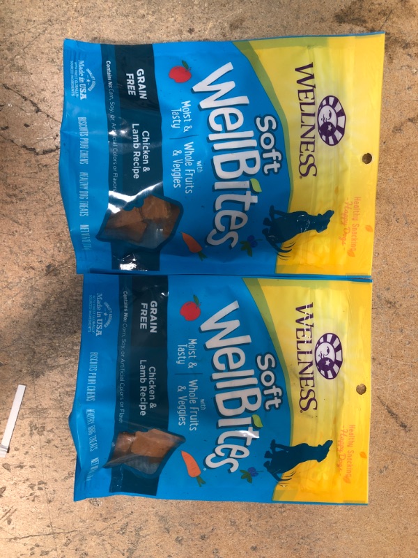 Photo 2 of **EXPIRES JULY 2022** Wellness Wellbites Natural Grain Free Soft Dog Treats, Chicken & Lamb Recipe, 6-Ounce Bag (2 PACKS)