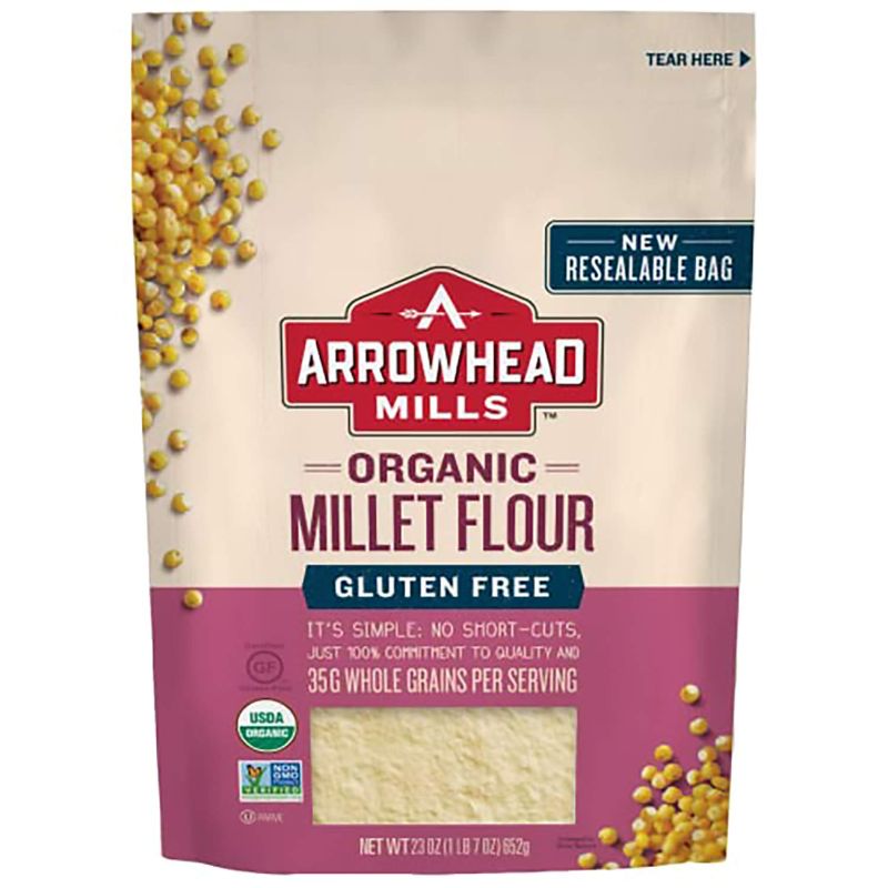 Photo 1 of **EXPIRES MAY 2022** Arrowhead Mills Organic Millet Flour, Gluten Free, 23 Ounce Bag (Pack of 6)
