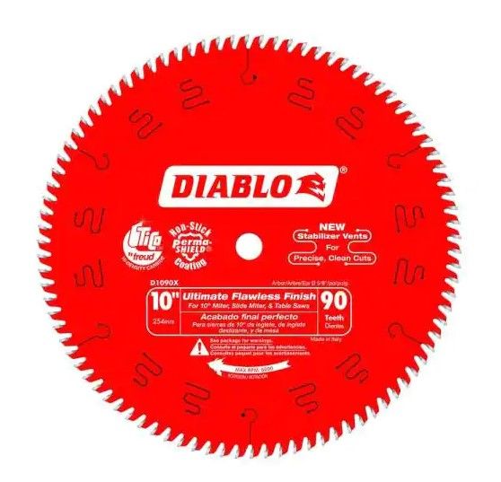 Photo 1 of  Diablo 10 in. x 90-Tooth Ultimate Polished Finish Circular Saw Blade