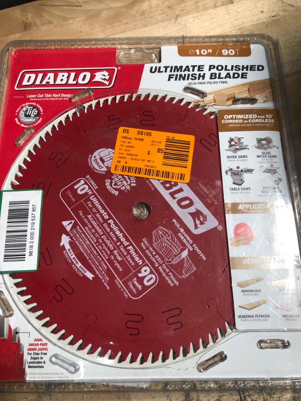 Photo 2 of  Diablo 10 in. x 90-Tooth Ultimate Polished Finish Circular Saw Blade