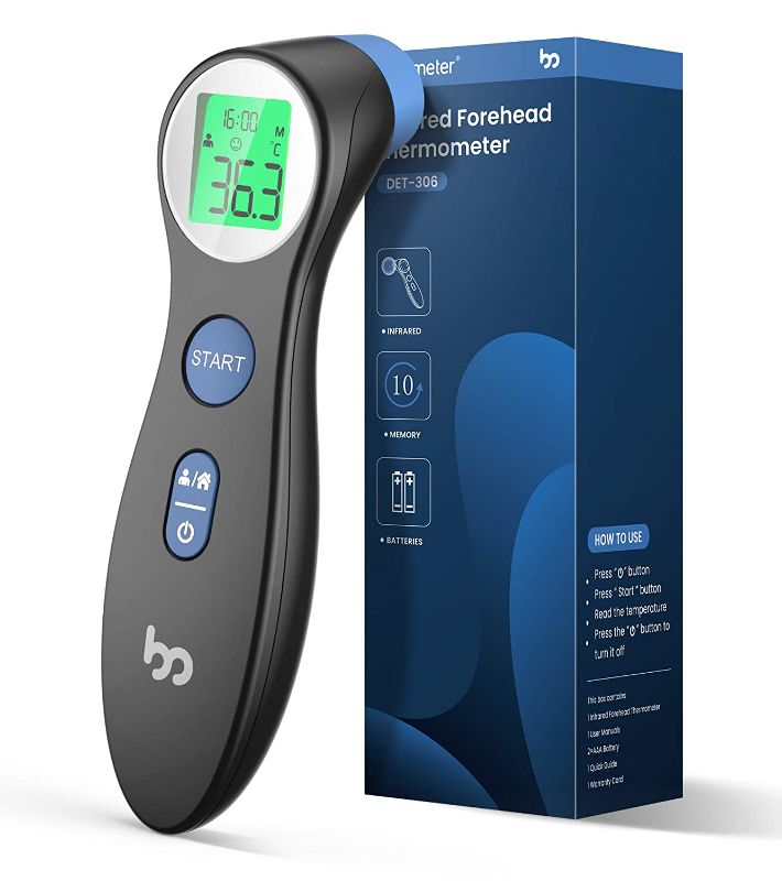 Photo 1 of ***BABY BUNDLE***  NON REFUNDABLE

Thinkbaby Baby Bottle of Ultra Polished Stainless Steel, Blue 
+
Femometer Forehead Thermometer for Adults Kids, Non Contact Infrared Thermometer, Digital Baby Childrens Thermometers Body Temperature Thermometer 
+ Plast