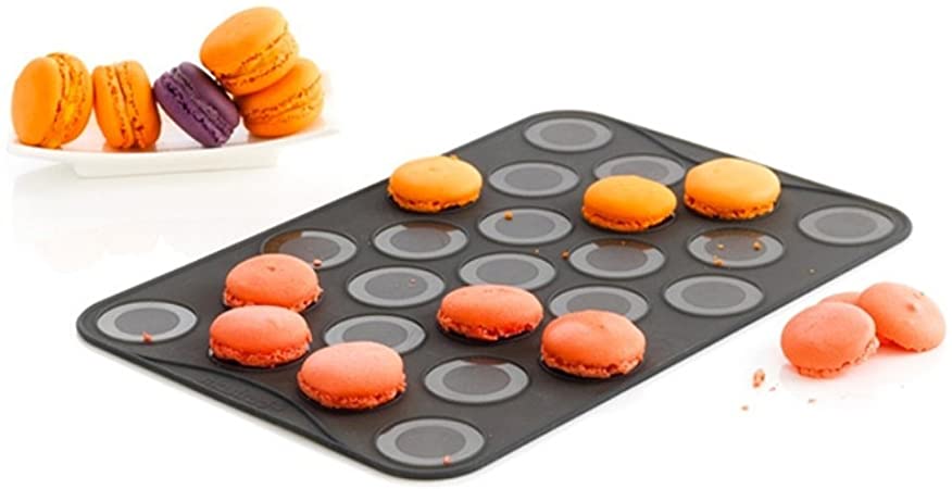 Photo 1 of astrad - Macaron Baking Sheet - Set of 2 Silicone Cookie Sheet With 25 Small Ridges And Filling Marks - Dishwasher Safer and High Heat Resistant **2 PACKS