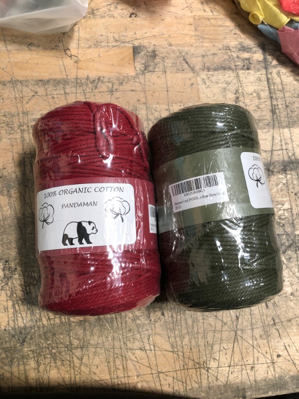 Photo 1 of 2 Pack
Macrame Cord 3mm x 328yd | 100% Natural Cotton Macrame Rope | 4 Strand Twisted Cotton Cord for DIY Crafts Knitting Plant Hangers Wedding Decor Red/Green 