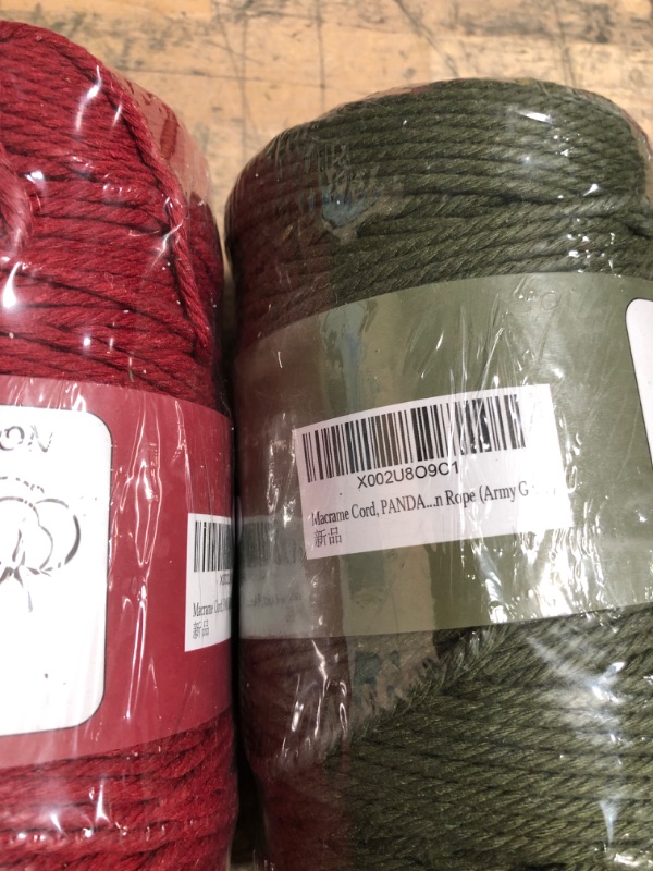 Photo 3 of 2 Pack
Macrame Cord 3mm x 328yd | 100% Natural Cotton Macrame Rope | 4 Strand Twisted Cotton Cord for DIY Crafts Knitting Plant Hangers Wedding Decor Red/Green 