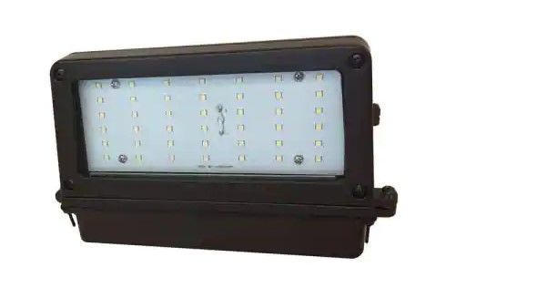 Photo 1 of 53-Watt Bronze Dusk-to-Dawn Outdoor Integrated LED Rectangular Wall Pack Light