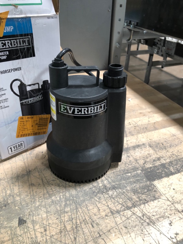 Photo 1 of Everbilt
1/6 HP Plastic Submersible Utility Pump
