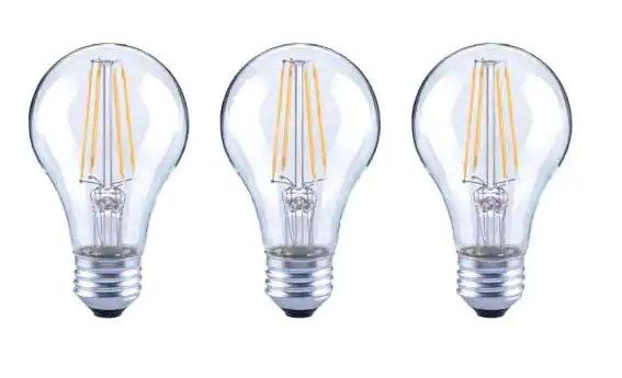 Photo 1 of 4Pack 
EcoSmart
40-Watt Equivalent Soft White A19 Dimmable Clear Glass Filament Vintage Edison Decorative LED Light Bulb (3-Pack)