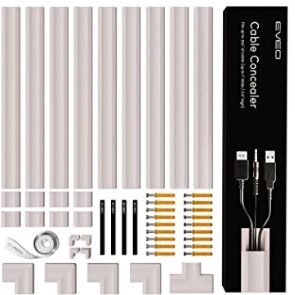 Photo 1 of 150'' Cable Concealer - Cord Cover Wall - Paintable Cord Hider , Wire hiders for TV on Wall - Cable Management Cord Hider Wall Including Connectors & Adhesive Strips Cable Raceway- Powder Pink
