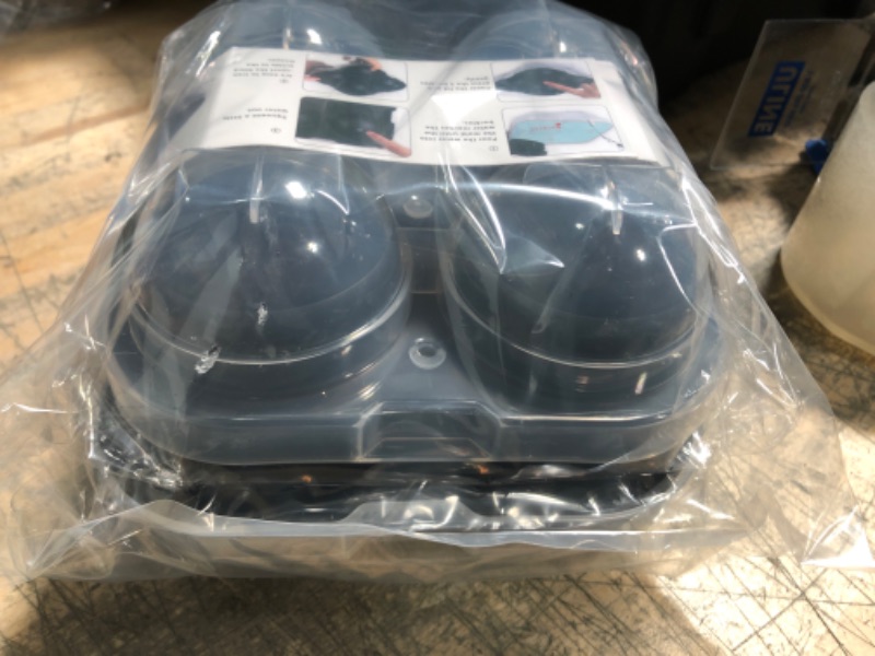 Photo 1 of Wanfeel Large Ice Ball Maker Molds for Whiskey Cocktail Bourbon, Big Novelty Round Ice Cube Mold 2.5 Inch, Silicone Sphere Ice Cube Tray with Lid, Craft Round Ice Cube Maker for Freezer Easy Release - 2 pack 