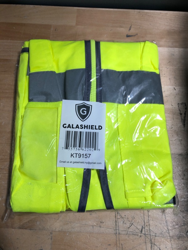 Photo 2 of 9 Pockets Class 2 High Visibility Zipper Front Safety Vest With Reflective Strips,Meets ANSI/ISEA Standard (SIZE XL)