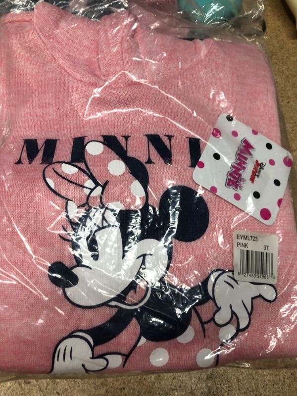 Photo 2 of Minnie Mouse Toddler Girl Fleece Pullover Hoodie Sweatshirt & Leggings, 2pc Outfit Set (2T-4T)
