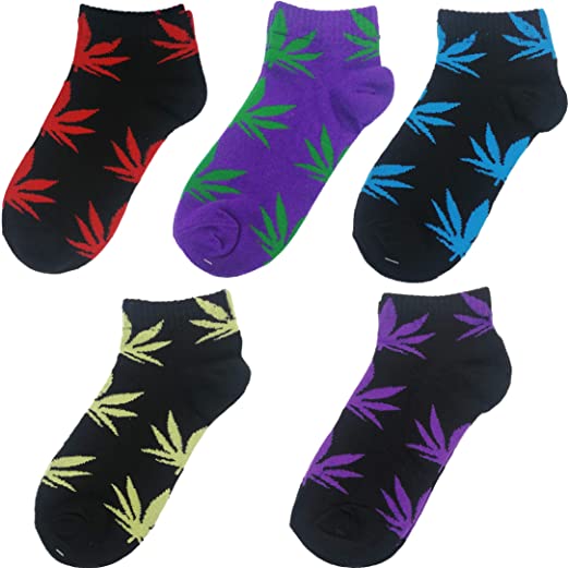 Photo 1 of 5 Pairs Unisex Marijuana Weed Leaf Boat Warm Cotton Socks US 5-9.5
