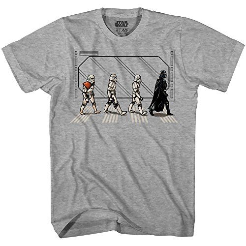 Photo 1 of STAR WARS Death Star Road Stormtrooper Crossing Mens T-Shirt (Grey Heather, Medium)
