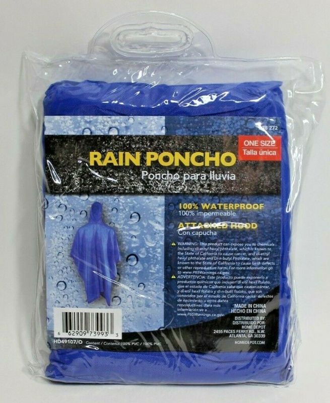 Photo 1 of 2PCKS OF One Size Lightweight Weather Multi-Use Waterproof Poncho HD49107/O
