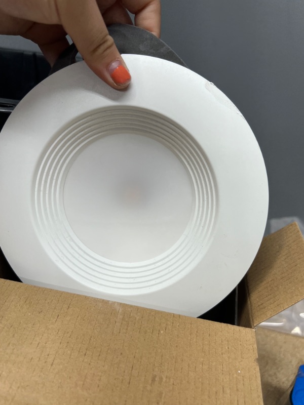 Photo 6 of 3PCKS OF LT56 Series 5 in. ./6 in. Selectable CCT(3000-5000K) Integrated LED, White Recessed Light, Dimmable Retrofit Trim
