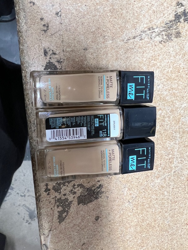 Photo 1 of 3pcks of Maybelline New York Fit Me Matte Plus Poreless Foundation, Light Beige, 1 Fluid Ounce
