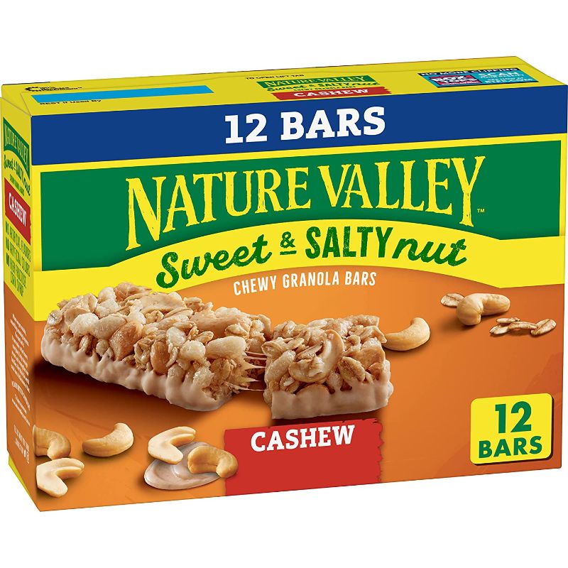 Photo 1 of **BEST BUY DATE:06/20/2022**NON REFUNDABLE** Nature Valley Granola Bars, Sweet and Salty Nut, Cashew, 1.2 oz, 12 ct 5 boxes

