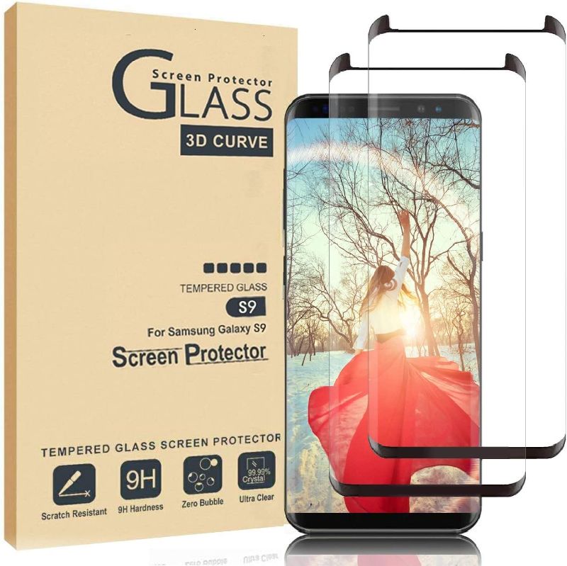 Photo 1 of Galaxy S9 Screen Protector,Galaxy S9 Screen Protector Tempered Glass,2-Pack 9H,Shell Friendly,HD, Bubble-Free, for Samsung Galaxy S9 Screen Protector?NOT S9 Plus?pack of 3
