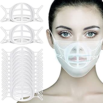 Photo 1 of 10 PCS Face Mask Support Frame Mask Bracket with Cloth Mask Plastic Breathe Cup Stand Nose Keeps Fabric off Mouth to Create More Breathing Space 3 pack
