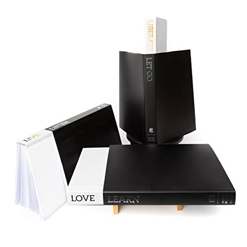 Photo 1 of Decorative Books for Home Decor |Hardcover White, Black, and Gold Faux Designer Decoration Book Stack with Additional Alternate Covers| Small Stacked
