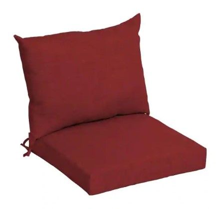 Photo 1 of 
ARDEN SELECTIONS
21 in. x 21 in. Ruby Red Leala Outdoor Dining Chair Cushion