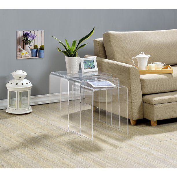 Photo 1 of Clear Acrylic Nesting Tables (Set of 2)
