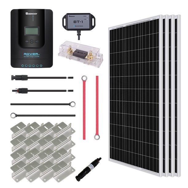 Photo 1 of Renogy 400 Watt 12 Volt off Grid Solar Premium Kit with Monocrystalline Solar Panel and 40A MPPT Rover Controller
