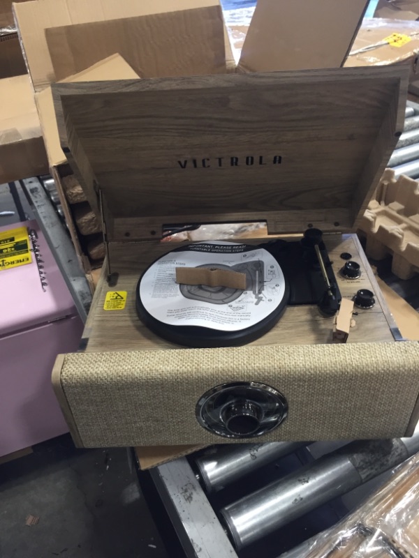 Photo 2 of Victrola's 4-in-1 Highland Bluetooth Record Player with 3-Speed Turntable with FM Radio (VTA-330B-FOT)
