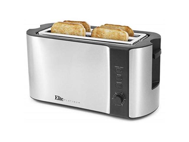 Photo 1 of 4-Slice Stainless Steel Long Slot Toaster with Crumb Tray
