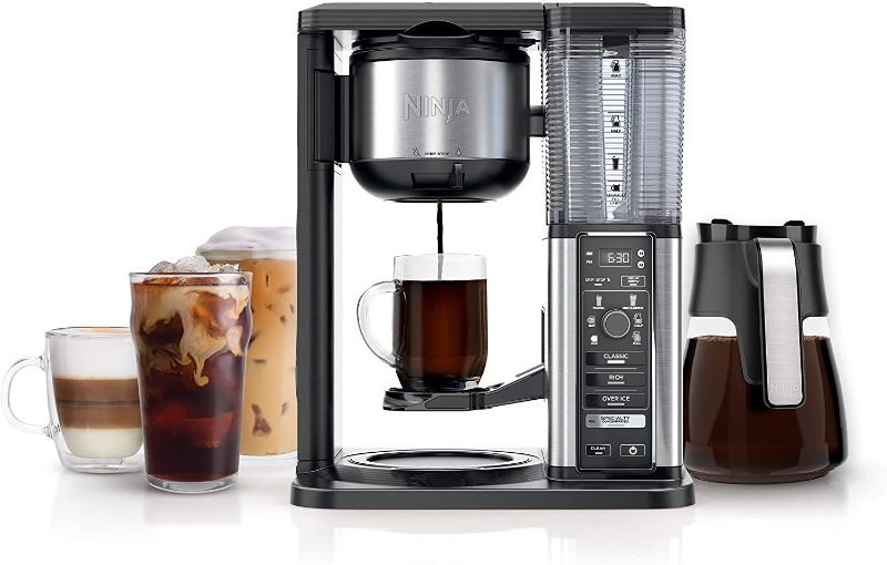 Photo 1 of Ninja CM401 Specialty 10-Cup Coffee Maker, with 4 Brew Styles for Ground Coffee, Built-in Water Reservoir, Fold-Away Frother & Glass Carafe, Black
