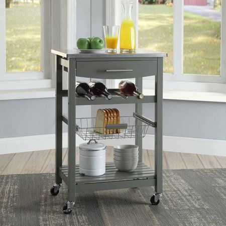 Photo 1 of *missing hardware*
Powell Zoey 22 3/4" Wide Gray Wood and Stainless Steel Kitchen Cart
