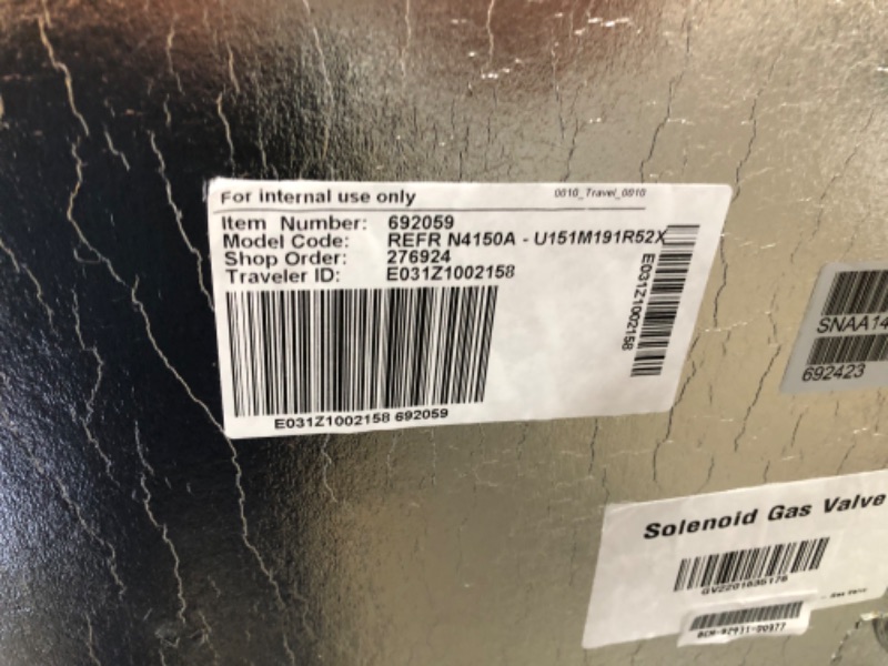 Photo 6 of *DOES NOT POWER ON WHEN PLUGGED IN TO POWER OUTLET*
\NORCOLD INC N4150AGR Compact 2-Door 5.3 CU. FT. Gas/Electric Refrigerator - Right Hand
